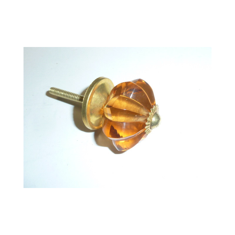 pumpkin button 35 mm amber - gold
