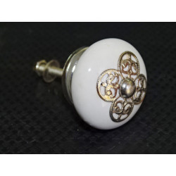 White porcelain handle with 4 round...