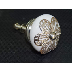 White porcelain handle with daisy...