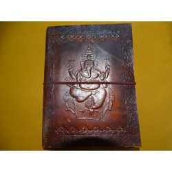 Leather travel diary with GANESH...