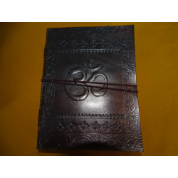 Leather travel diary with OM pattern...