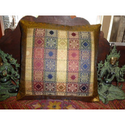 cushion cover square (40x40) gold/blue