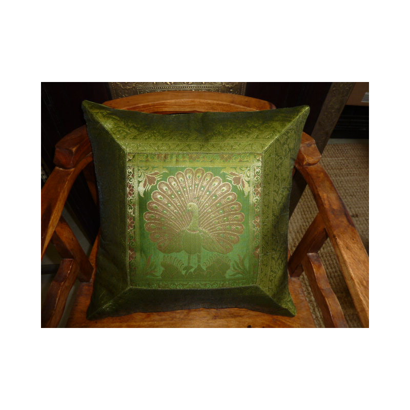 fodera pavone verde bord broccato 40x40 cm