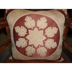             cushion cover round of leaf...