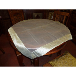             table covers sheer brocade...