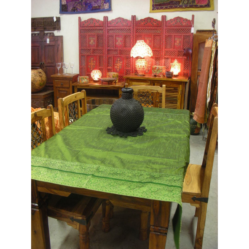 Tischdecken taffetas brokat 150x150 cm vert