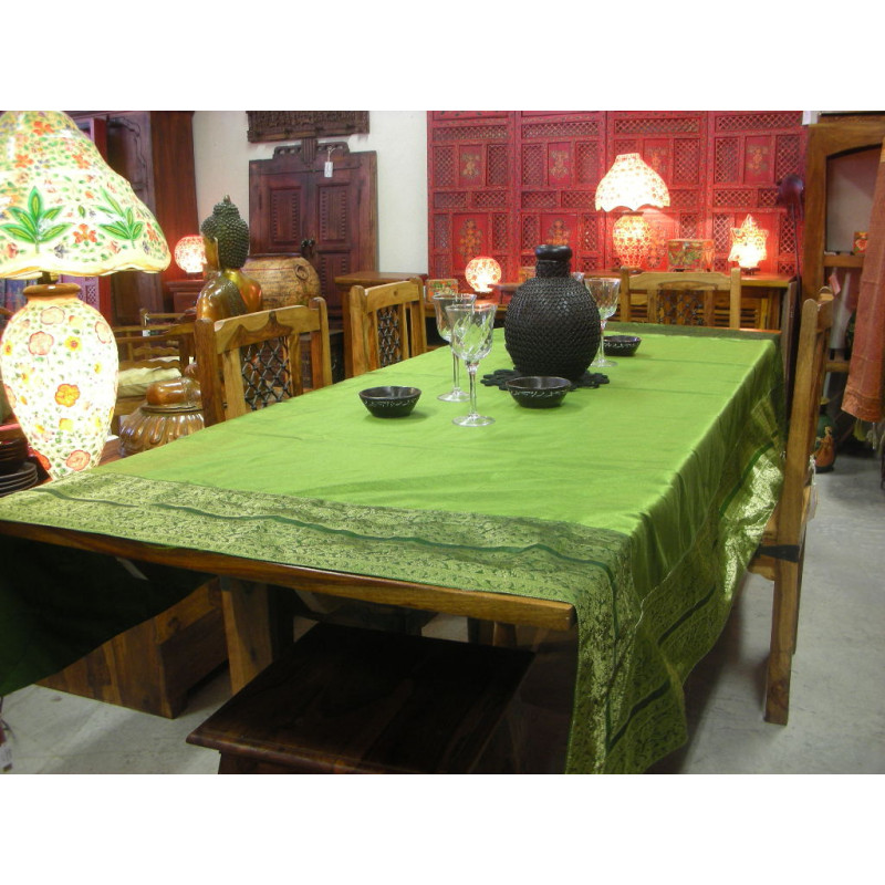 table covers taffetas brocade 150x225 cm green