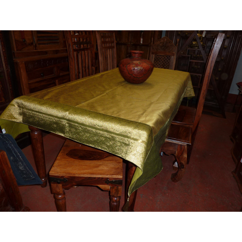 table covers taffetas brocade 150x225 cm light green