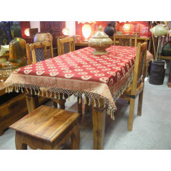 table cover organdi sheer 150x220 cm red
