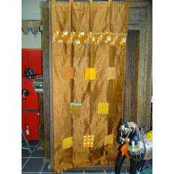 Rideaux taffetas avec patchwork marron