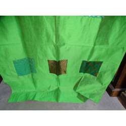 Spring green taffeta curtains with...