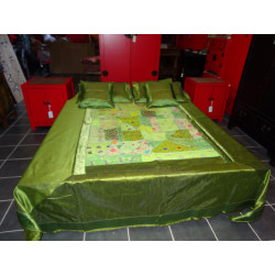             grün Bett  set mit Patchwork