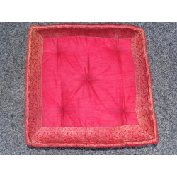  Cushion of Floor red brocade edges