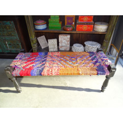 Long Indian bench with seat in...