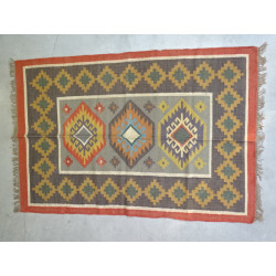 Hand-woven Dhurrie rug  120 x 200 cm - 3