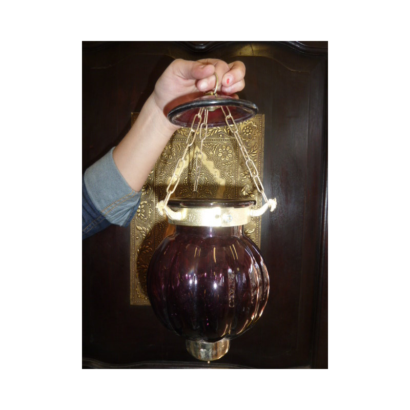 Lampe KHARBUJA violette 13x13 cm