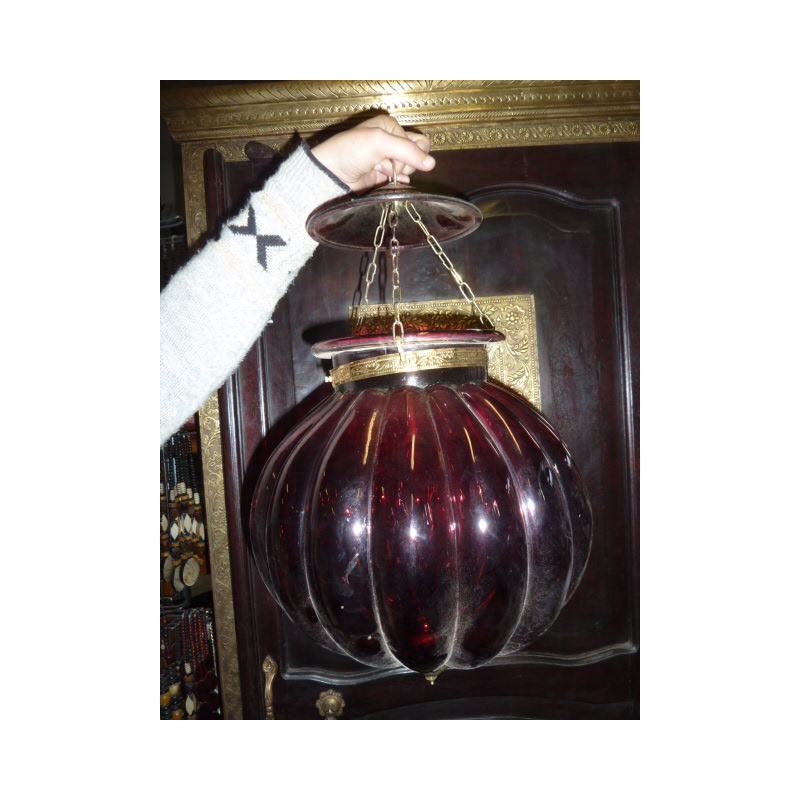 Grande lampe KHARBUJA rouge 30x30 cm