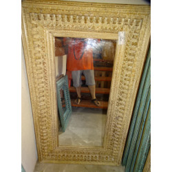 Large mirror carved and patinated in...