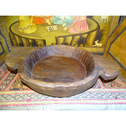             Vieux plat en bois du Népal -9