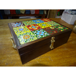Large rosewood box decorated with...