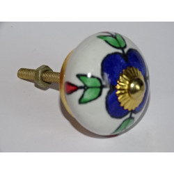             White drawer knobs with...