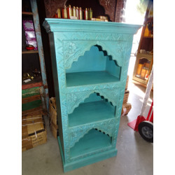             Turquoise column bookcase...