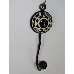 round coat hook with embossed black dots