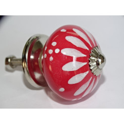Furniture knobs in red porcelain and...