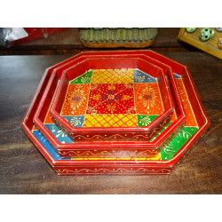 Set of 3 octagonal trays in...
