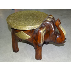 Rosewood and brass elephant stool or...