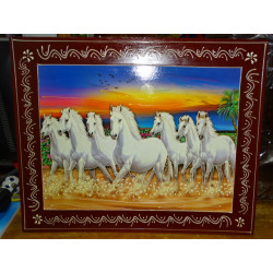 Prints on wood 50X40 cm - Indian horses