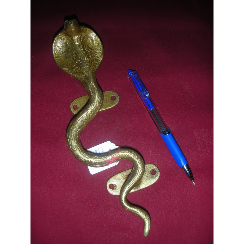 poignée en bronze 30 cm cobra doré 