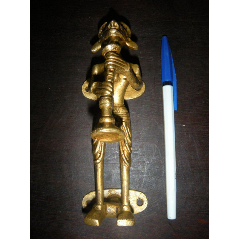 poignée en bronze animal musicien trompette doré