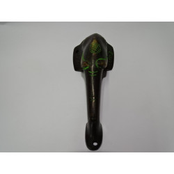             bronze handle with green...