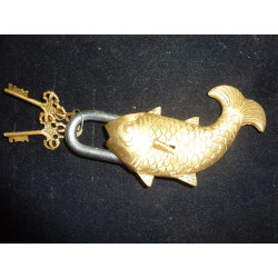             Lucchetto bronzo pesce doré