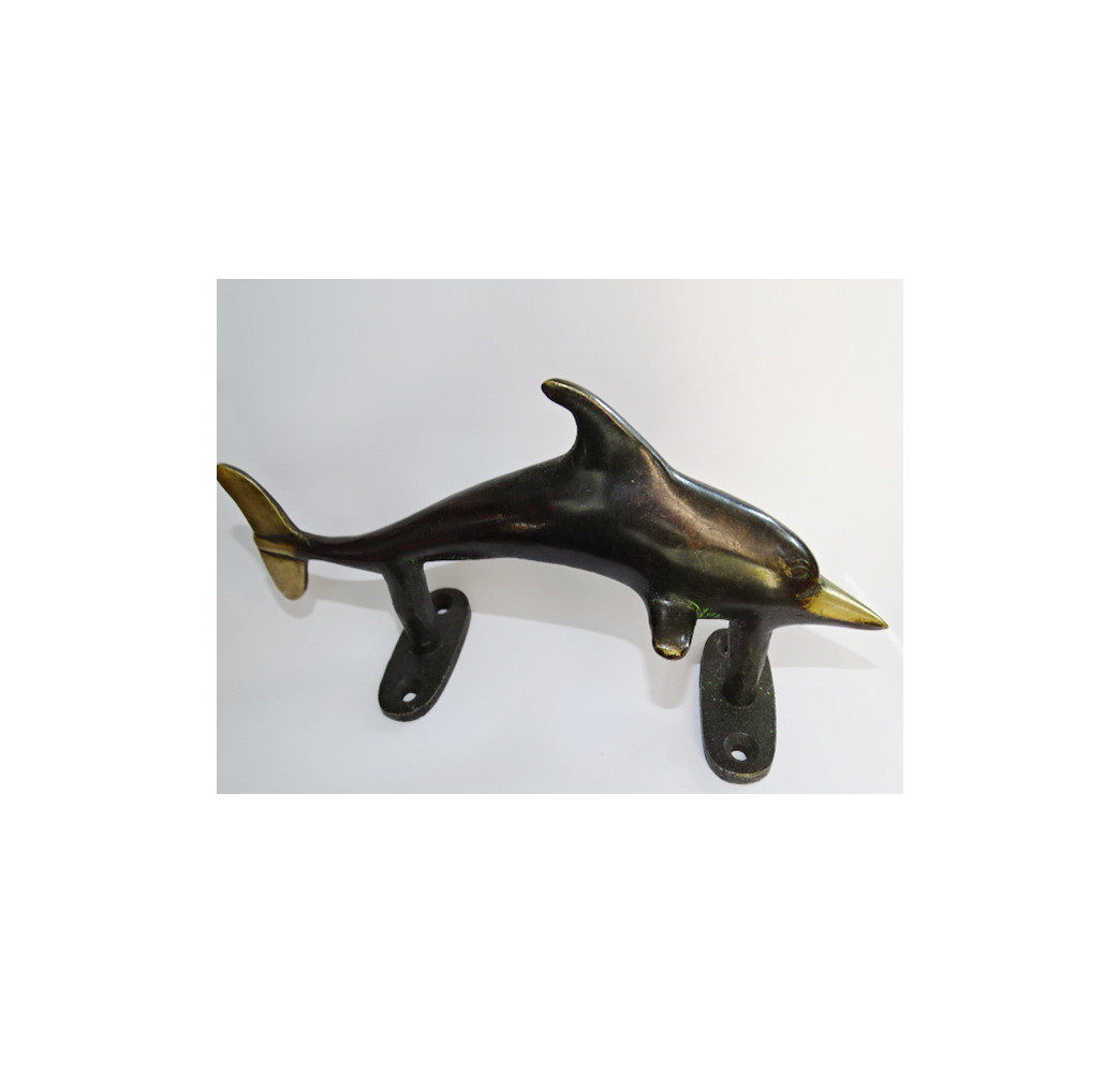Bronze handle dolphin dark patina