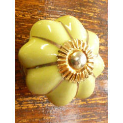 Porcelain knobs yellow canarie filet...