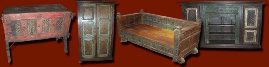 Meubles indiens antiques, meuble indien ancien de l'inde du nord