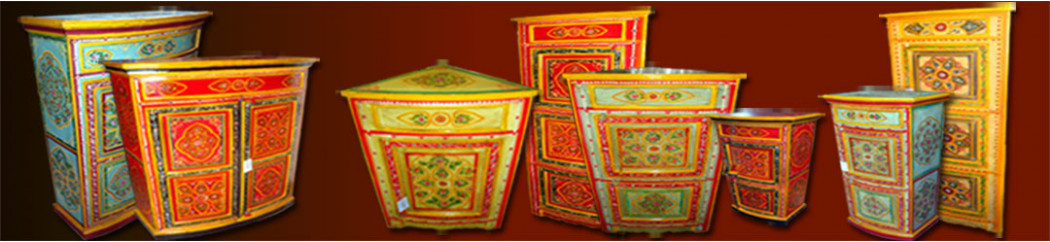Indian painted furniture hand crafts from northern India